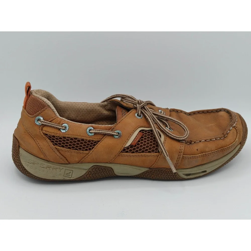 Sperry Top-Sider Sea Kite Sport Moc Mens 11.5 Tan Leather Mesh Boat Shoes